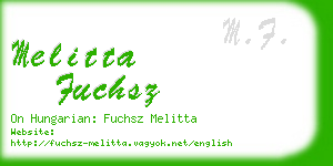 melitta fuchsz business card
